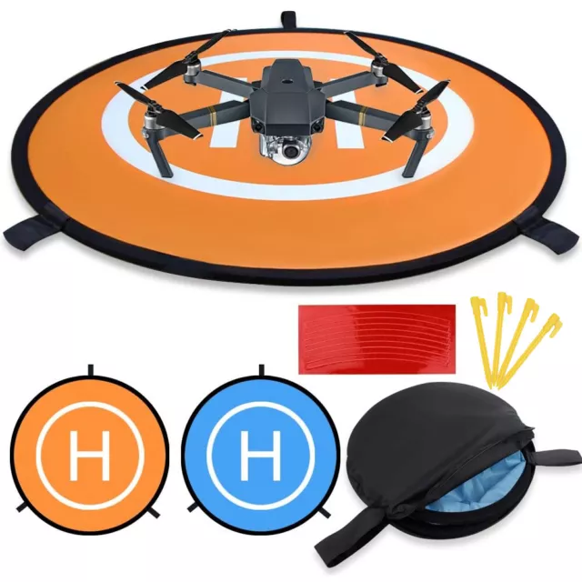 Drone Landing Pad 55 cm double face Orange / Bleu pour Drones / Hélicoptères