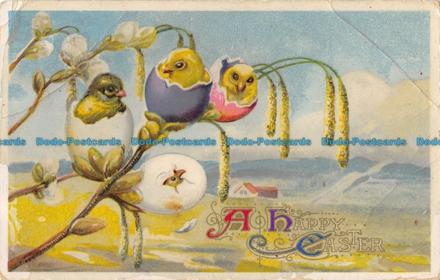 R164930 Greetings. A Happy Easter. Chicks. Wildt and Kray. 1914