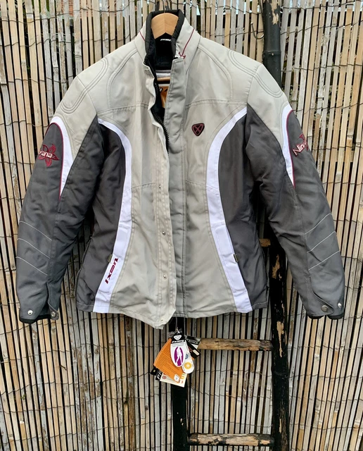 IXON NIRVANA MOTORCYCLE Jacket Women s Size 4 Grey White Black