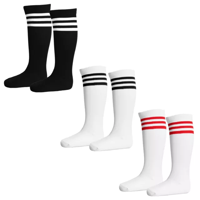 Kids Childs Knee High Varsity Fashion Socks Fancy Dress Cheerleader Halloween