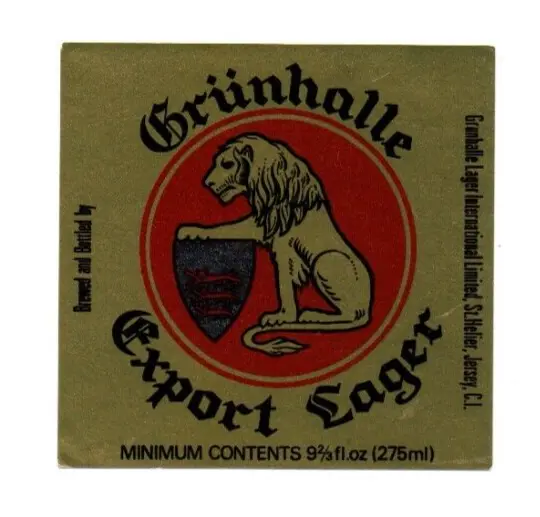 Jersey - Beer Label - Grunhalle Lager Ltd., St. Helier - Grunhalle Export Lager