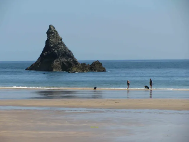 Photo 6x4 On the beach at Broad Haven A family paddle in the sea at Broad c2016