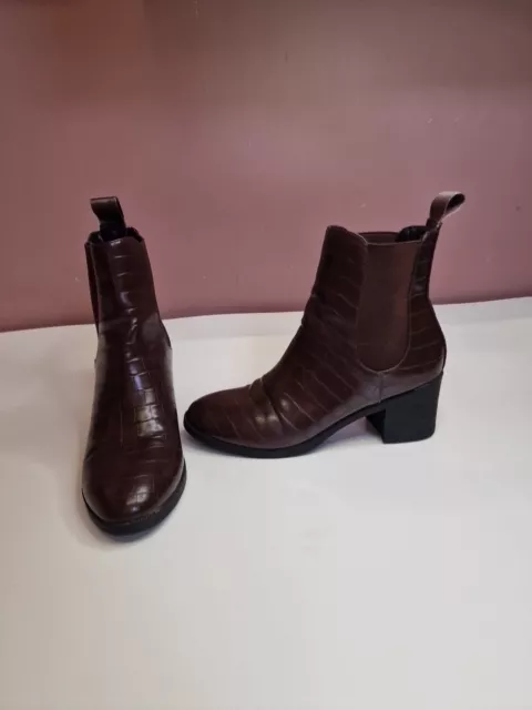 DUNE HEAD OVER Heels UK Size 5 EU 38 Brown Ankle Boots 19.99