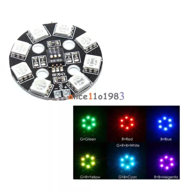 7 Color RGB LED Round Circle Board 5050 X8/ 16V for FPV RC Multicopter F17710