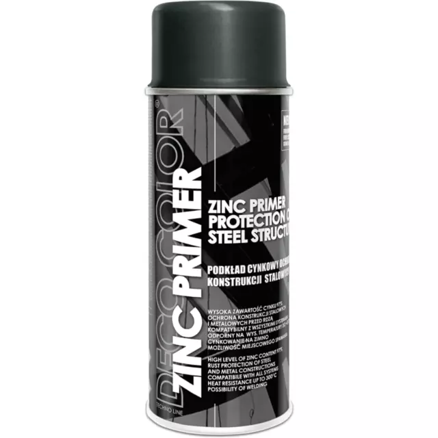 Zinc Primer Spray Paint Aerosol 97% 400ml Welding Rust Prevention High Temp