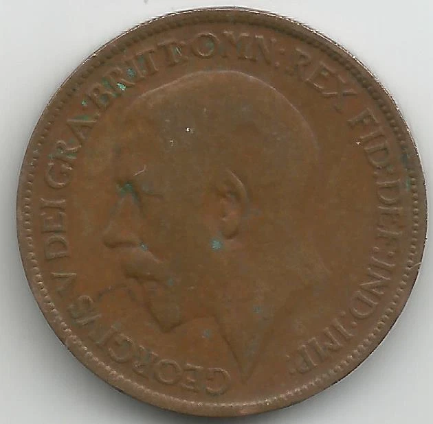 Gran Bretagna Mezzo penny George V 1916
