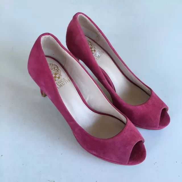 Vince Camuto Women's 'Kirsti' Suede Dress Shoes Platform Heels Red Wine Size 7M