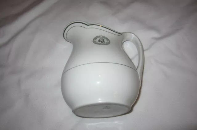 Vintage White Ironstone Pitcher - Hebron Academy Incorporated 1804