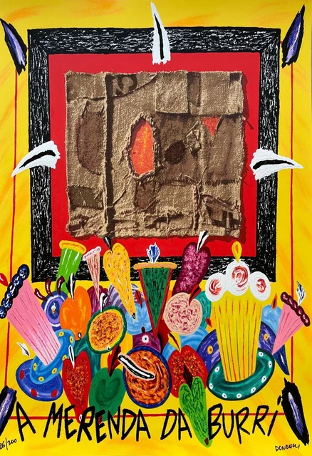 Burri Snack, Bruno Donzelli 50x70 Screen Printing Art Pop Home Furniture