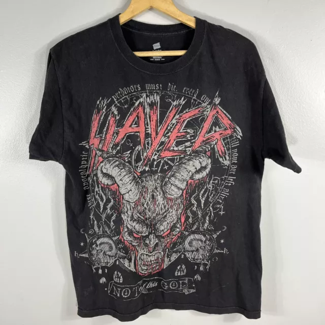 2009 Slayer Not Of This God Song Distressed Black Band T-Shirt Adult M