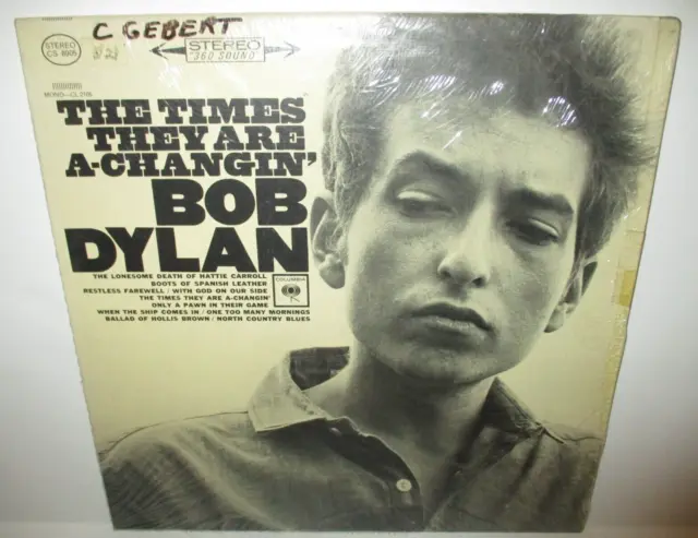 Bob Dylan - The Times They Are A Changin' LP  CS 8905 Shrink