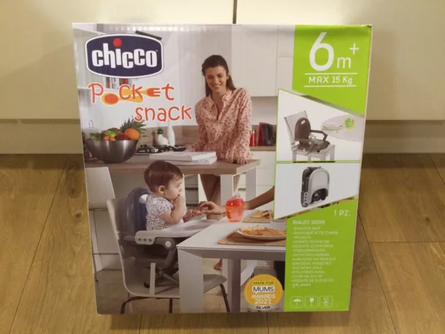 Chicco Pocket Snack Portable Booster Seat for 6M + Max 15kg Adjustable - Grey