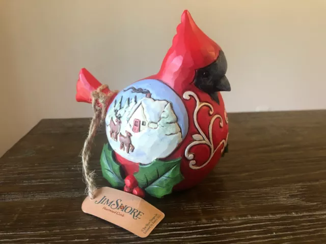 Jim Shore CARDINAL WITH WINTER SCENE WINTER'S JOYS Figurine 6004293 with tag