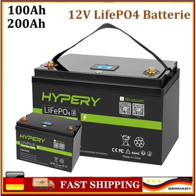 200Ah 150Ah 100Ah 12V Lithium LiFePO4 Akku BMS Solaranlage Solarbatterie Boot RV