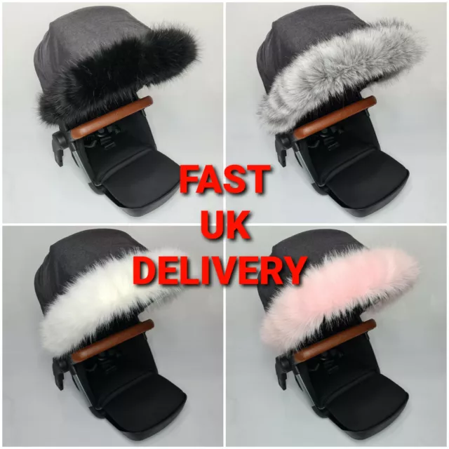 Pram Fur Hood Trim Accessories BABY Pushchair Stroller Buggy Pram Fur FAST UK