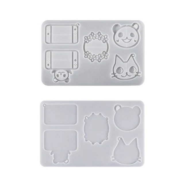 Cat Bear Phone Quicksand Mold DIY Resin Casting Mold for DIY Keychain Jewelry