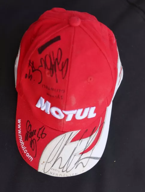 Casquette signée MOTUL Checa Nakano Vermeulen Guintoli Ellison SIGNED HAT CAP