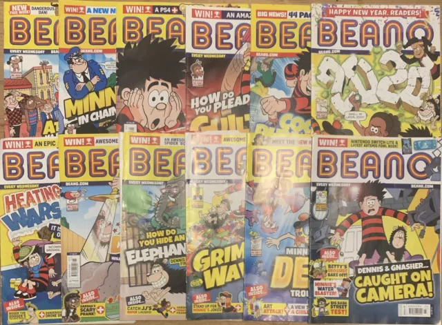 12x BEANO COMICS 2020/21 Bundle Job Lot issues 4051-4089 See Info For Dates