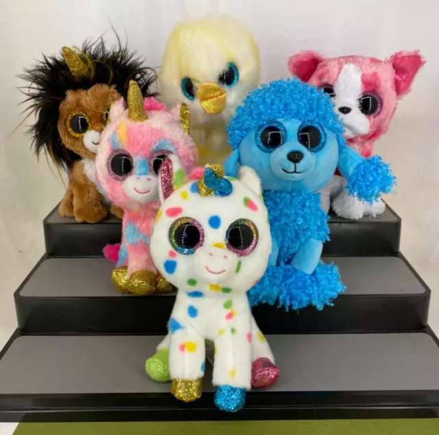 TY ☆ BEANIE BOOS ☆ Lot including Uni-Lion, Duck, Unicorn Dog - Soft Toy Plush