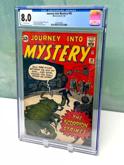 Journey Into Mystery #82 CGC 8.0 -- 1962 - Stan Lee Kirby Ditko RARE High Grade