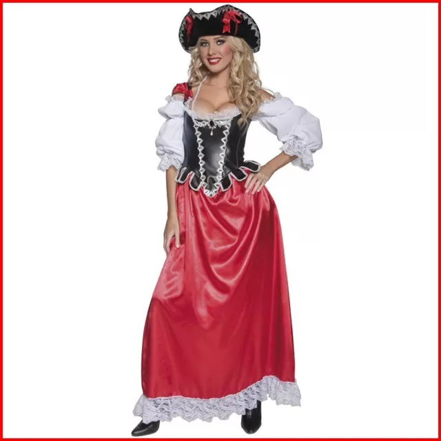 Costume Carnevale Donna Da Pirata Abito Corsara Vestito Di Halloween Per Adulto