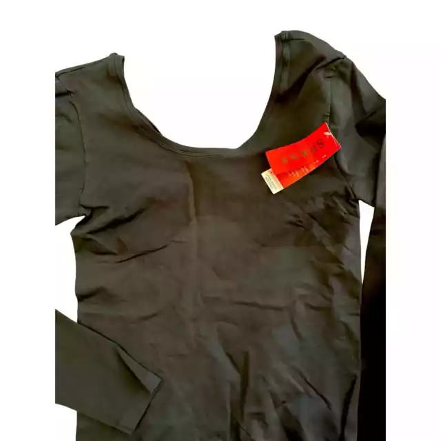 SPANX LONG SLEEVE Scoop Neck Bodysuit XL Black $39.00 - PicClick