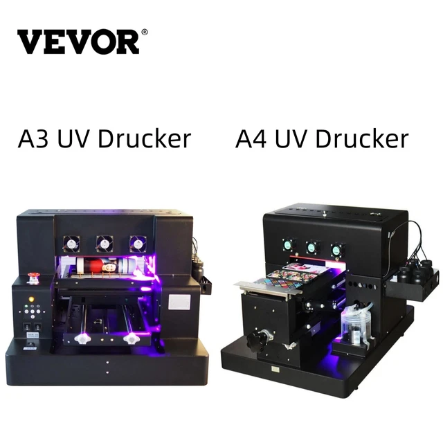 VEVOR A3 A4 Flachbett UV Drucker Kleber Etikettendrucker Drucker