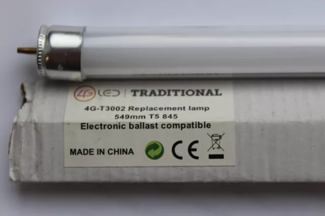 Pack 3 x 4G 9W (14w) T5 LED Tube 549mm 4500k cool white uses original Ballast