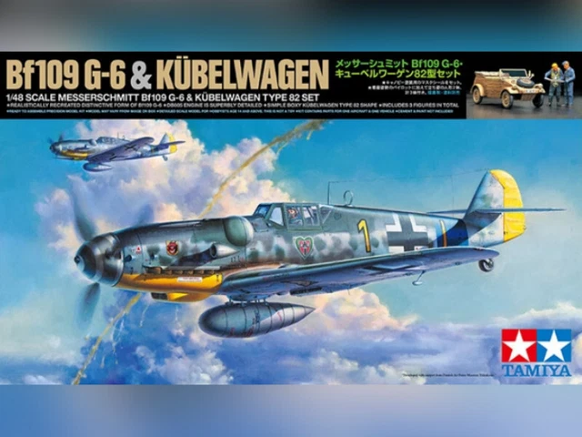 Set Messerschmitt Bf109 G-6 & Kübelwagen Type 82 - 1/48 - Tamiya 25204
