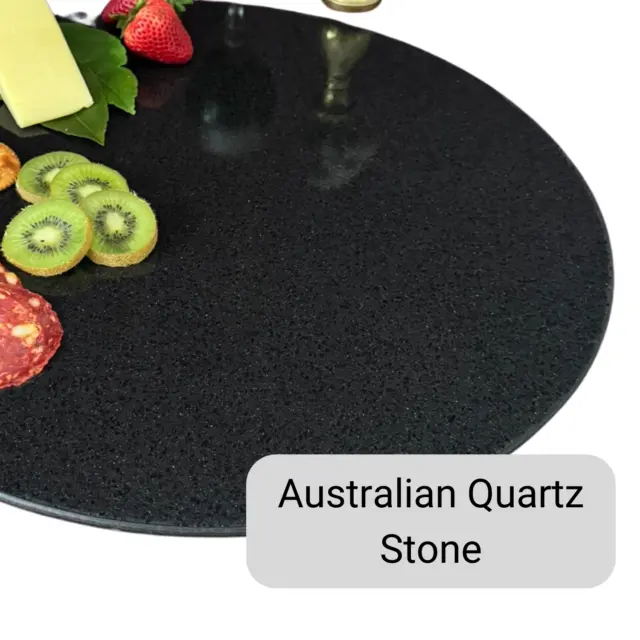 Lazy Susan 45/60 cm - Classic Black Quartz Stone Turntable - Hand Made - Ebony 2