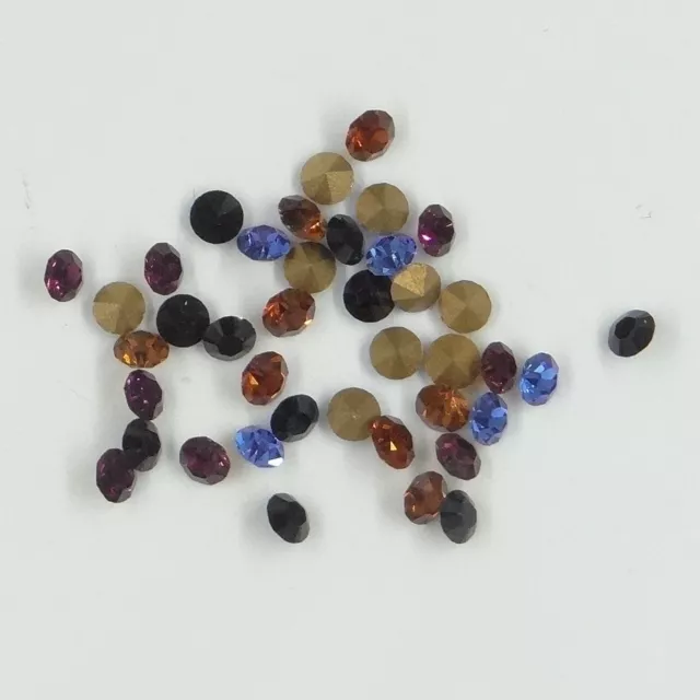MIX PP28-1 : 40 strass Swarovski fond conique PP28 (3,60mm) MIX 4 couleurs