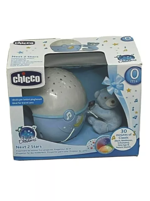 Chicco Next2Stars Cot Projector Baby Nightlight- Music -Blue ✨GREAT FOR BABIES✨