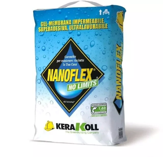 Nanoflex No Limits Kerakoll Gel-Membrana Impermeabile Superadesiva Grigio 20 Kg