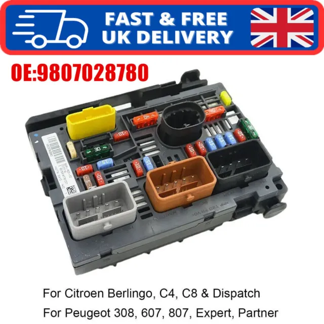 Replacement For Citroen & Peugeot Under Bonnet Fuse Box BSM OE 9807028780