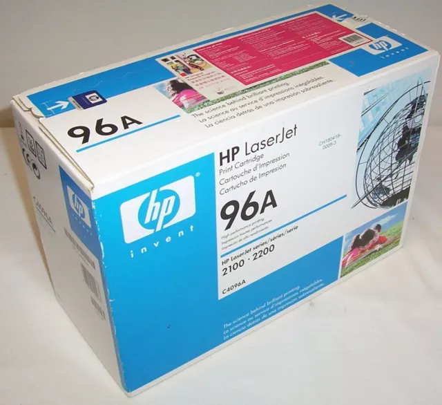 HP genuine 96A C4096A black toner cartridge for 2100, 2200