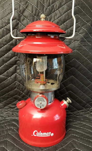 Vintage 9/64 1964 Coleman 200A Red Single Mantle Gas Lantern w/ Box *Nice*