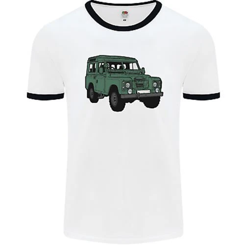 4X4 Off Road Roading 4 Wheel Drive Mens White Ringer T-Shirt