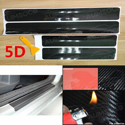4X Car Door Plate Sticker Carbon Fiber Sill Scuff Anti Scratch Decal Universal