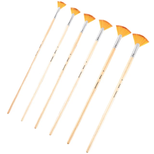 6 un. suministros de herramientas de pintura artística cepillos de pintura para cabello de nailon
