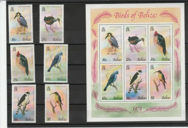 Belize 1979 Définitif Oiseaux Troisième Émission 6 Val +1BF MNH MF53479
