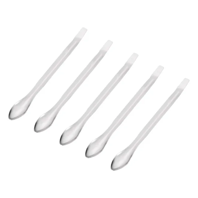 Micro Scoop 105mm Stainless Steel Reagent Sample Spoon Lab Spatulas 5Pcs