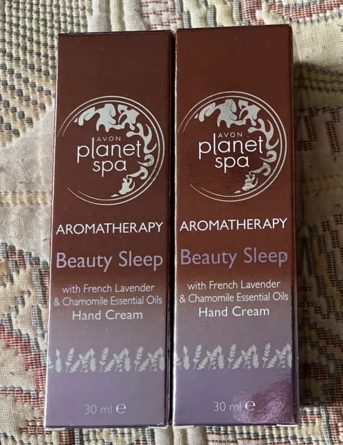 NUEVO Avon Planet Spa Aromaterapia Belleza Sueño Crema de Manos 30 ml x2 Lavanda