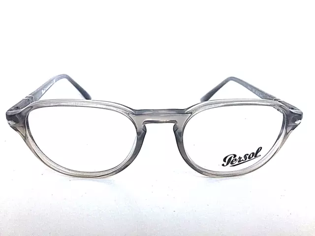 New Persol 3053-V 1029 52mm Rx Transparent Gray Eyeglasses Frame Italy