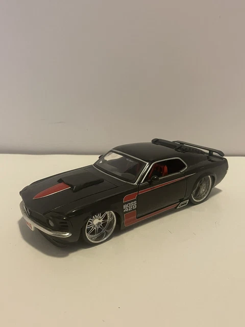 Jada Big Time 1:24 Diecast 1970 Ford Mustang Boss 429 Black w/ Red No box
