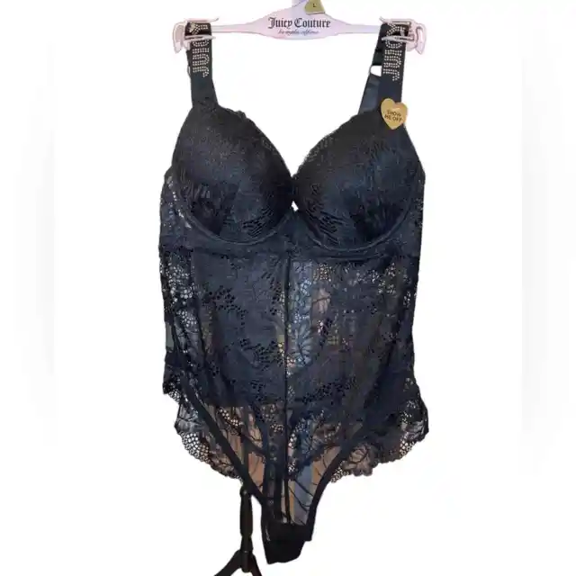 NWT ~ JUICY COUTURE ~ Lace Teddy One Piece Bodysuit Large $52.00 - PicClick