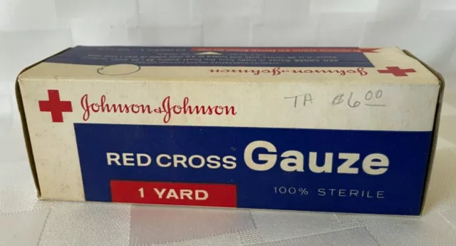 Vintage 1 Yard JOHNSON & JOHNSON Red Cross Gauze Sealed UNOPENED BOX