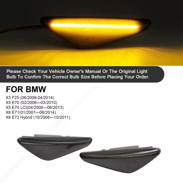 2x LED SEITENBLINKER BLINKER FÜR BMW X5 E70 X6 E71 X3 F25 SCHWARZ LINKS RECHTS