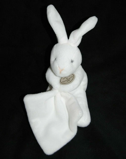 DOUDOU ET COMPAGNIE lapin mouchoir double blanc 9 x 9 peluche  TTBE