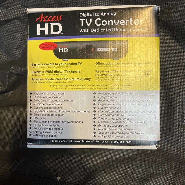 Access HD DTA1080 Digital To Analog TV Converter Box with Remote Control