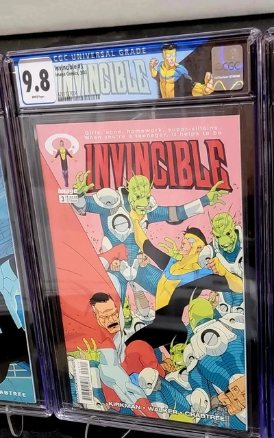 Invincible 3 Cgc 9.8 Custom Label Low Print Image Comics